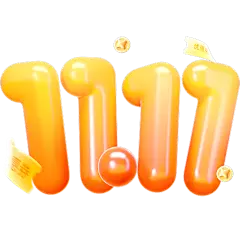 双十一促销感粗体数字3D艺术字