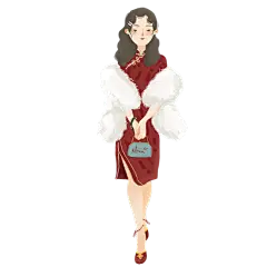 手绘-民国女子元素