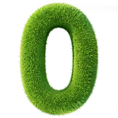常规系列-艺术字系列写实感3D绿植数字0