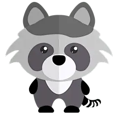 扁平-动物元素贴纸-SVG-浣熊