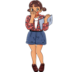 手绘-复古卡通人物主题