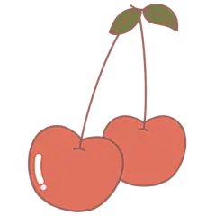 卡通手绘实用贴纸-樱桃