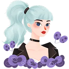 人物插画元素主题素材-女孩