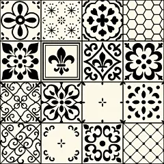 常规内容-纹理系列复古风黑色花纹组合元素