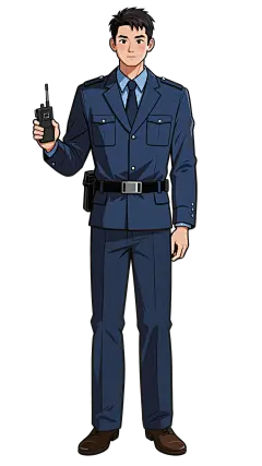 人物系列插画风男生职业警官人物形象元素