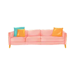 卡通感母亲节沙发元素贴纸