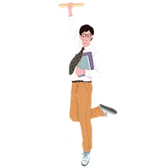手绘-开学季学生人物插画6