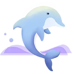 扁平-海洋日元素贴纸-海豚