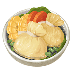 手绘-日本料理美食元素-福袋