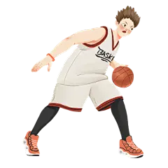 手绘-青少年篮球运动员人物插画1