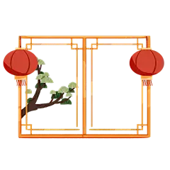 手绘风-春节贴纸-窗户