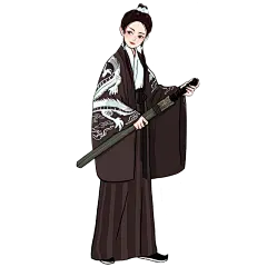 手绘-武侠元素人物插画贴纸-侠士