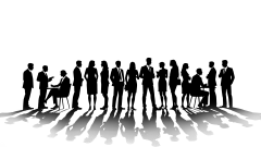 常规系列-人物系列黑色矢量剪影多人群像人物元素