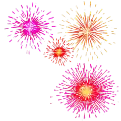 节日通用彩色烟花贴纸