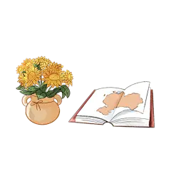 卡通感教师节鲜花元素贴纸