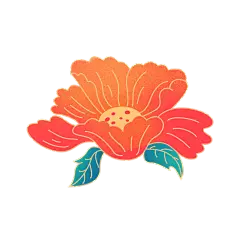 中国风春节鲜花元素贴纸