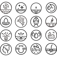 常规内容-图标系列简约风美容分子图标元素组合