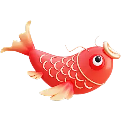春节新年过年龙年3D立体C4D鲤鱼锦鲤元素素材