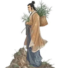 中国风人物插画-中医采药