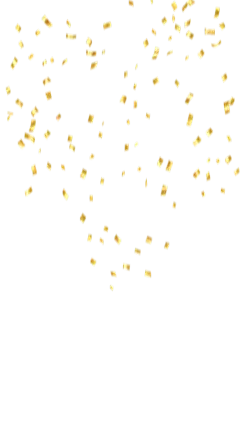 装饰系列促销感金色短彩带上方洒落元素