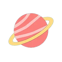 卡通感儿童节星球元素贴纸