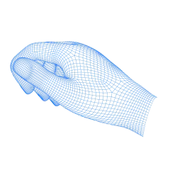 蓝色网状握手元素