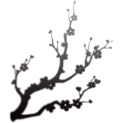 冬天弥散渐变梅花剪影元素