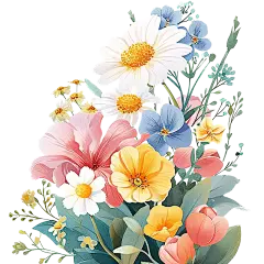 春天春日春季花朵植物组合元素素材