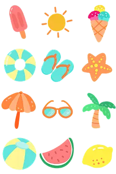 夏天夏季通用矢量夏日元素素材