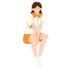 手绘风-人物插画贴纸-女孩