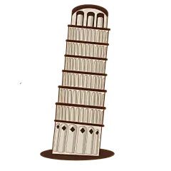 手绘-旅行元素贴纸套系-比萨斜塔