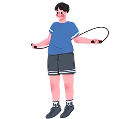 手绘-健身人物主题贴纸套系-跳绳