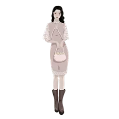 手绘-民国女性人物插画5