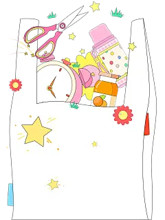 常规装饰系列手绘风一个装满物品的塑料袋元素