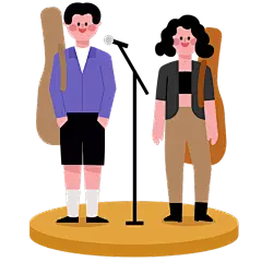 高质量人物插画-可爱扁平-音乐人