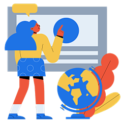 扁平风矢量人物学习场景-学习