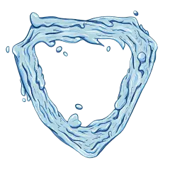 手绘-液体水流盾牌标志安全元素2