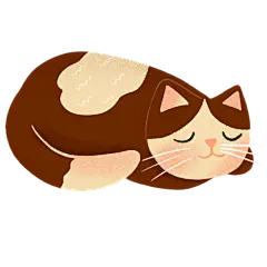 手绘家居生活主题插画-猫咪