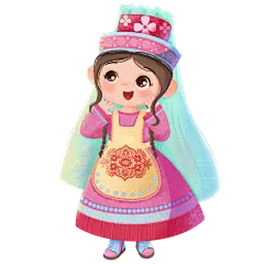 手绘Q版少数民族人物插画1