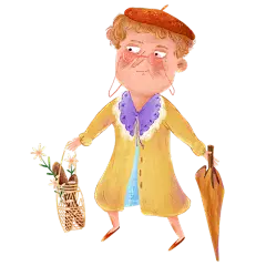 手绘-重阳节-快乐奶奶元素