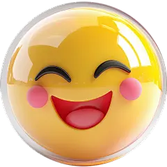 图标系列-通用-3D笑脸+玻璃罩贴纸