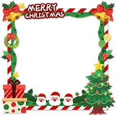 圣诞节平安夜卡通感可爱圣诞边框元素素材