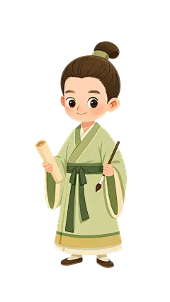 中国风Q版古代书生气形象元素