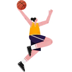 扁平夸张抽象风运动健康主题-篮球