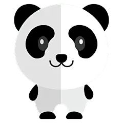 扁平-动物元素贴纸-SVG-熊猫