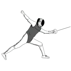 手绘-击剑运动人物插画6