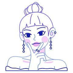 手绘美女二次元女生头像元素