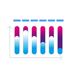 互联网扁平风矢量贴纸-趋势图