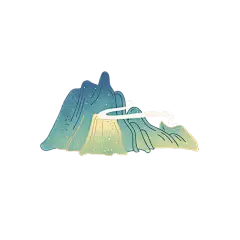 中国风端午节山元素贴纸