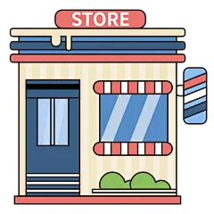 扁平风城市商店矢量插画